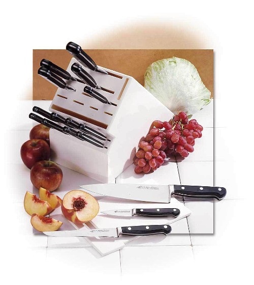 A.G. Russell White Plastic Germ Free Easy Clean Knife Block with Mini cutting board